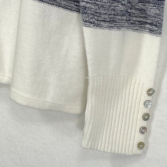 Marble V-Neck Cardigan Soft Preppy Academia Coastal Grandma Chic Boho L - Picture 3 of 7